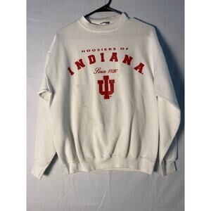 Hoosiers Of Indiana SINCE 1820 White Crewneck Sweater Men's Size Large Pullover